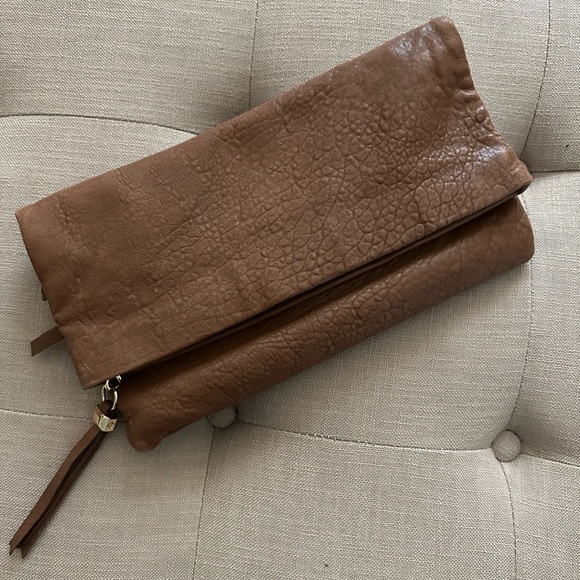 Stella & Dot Soft Brown Leather Crossbody & Clutch - Picture 1 of 5